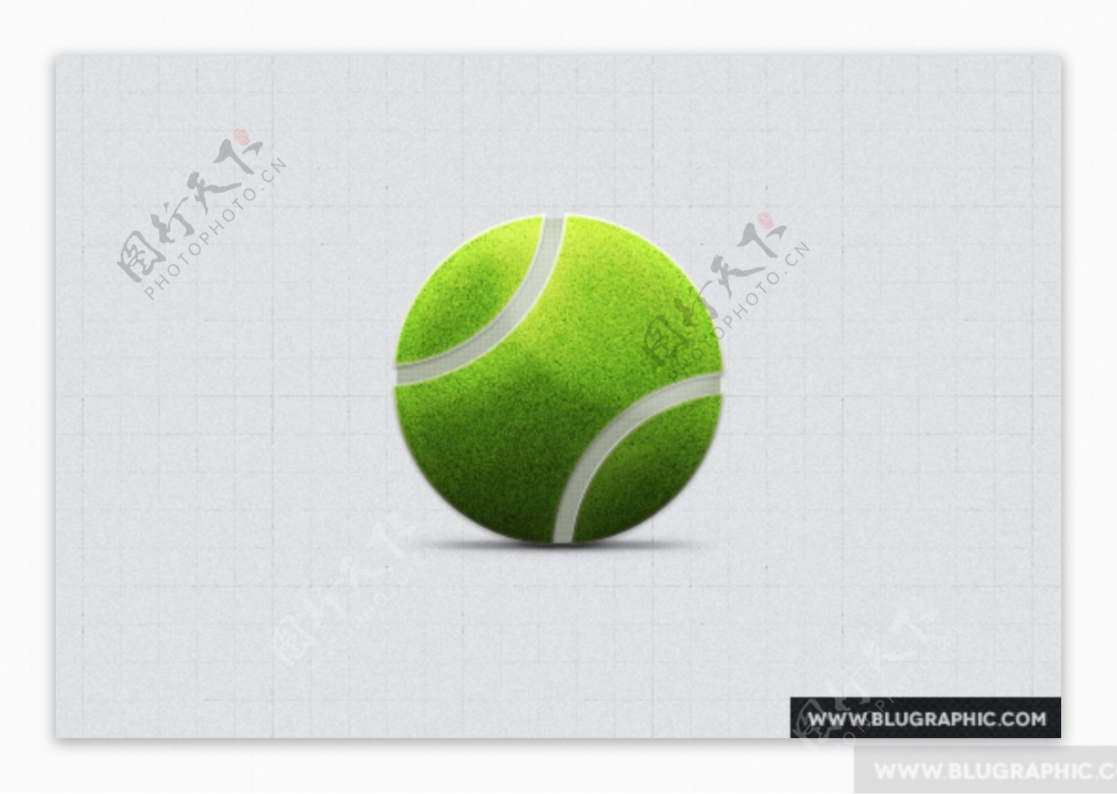 现实的绿色网球图标psd