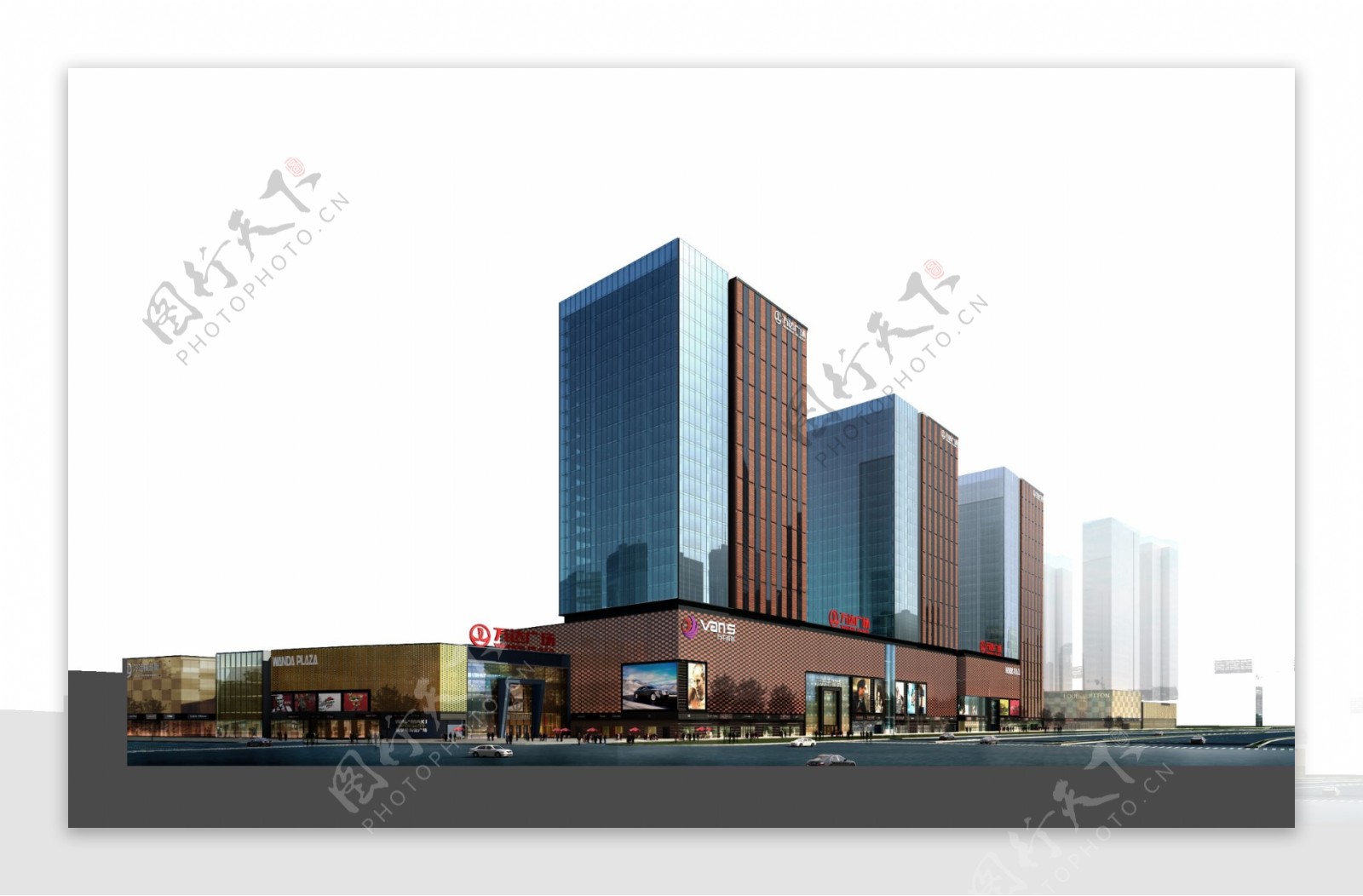 高层公建商业模型素材图片