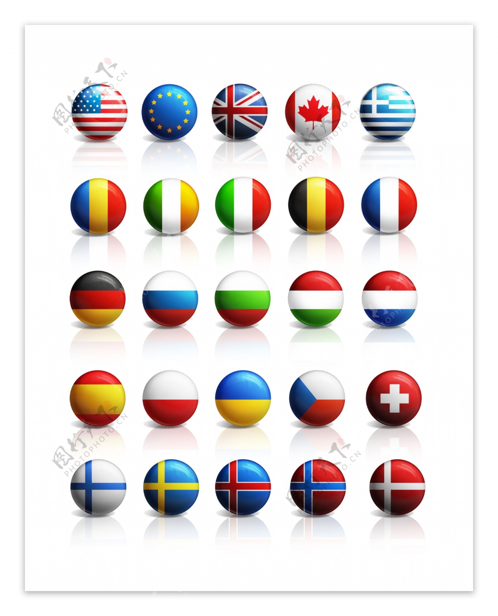 圆形国旗标志图标素材图片