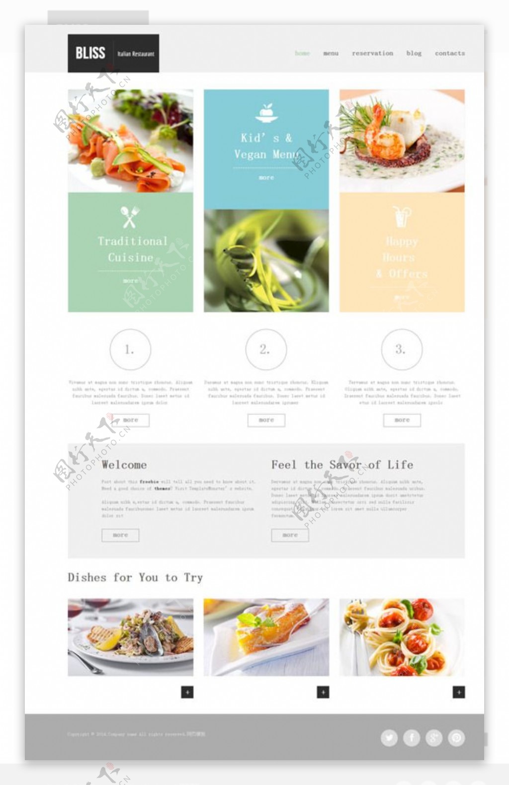 特色菜谱美食网站模板图片