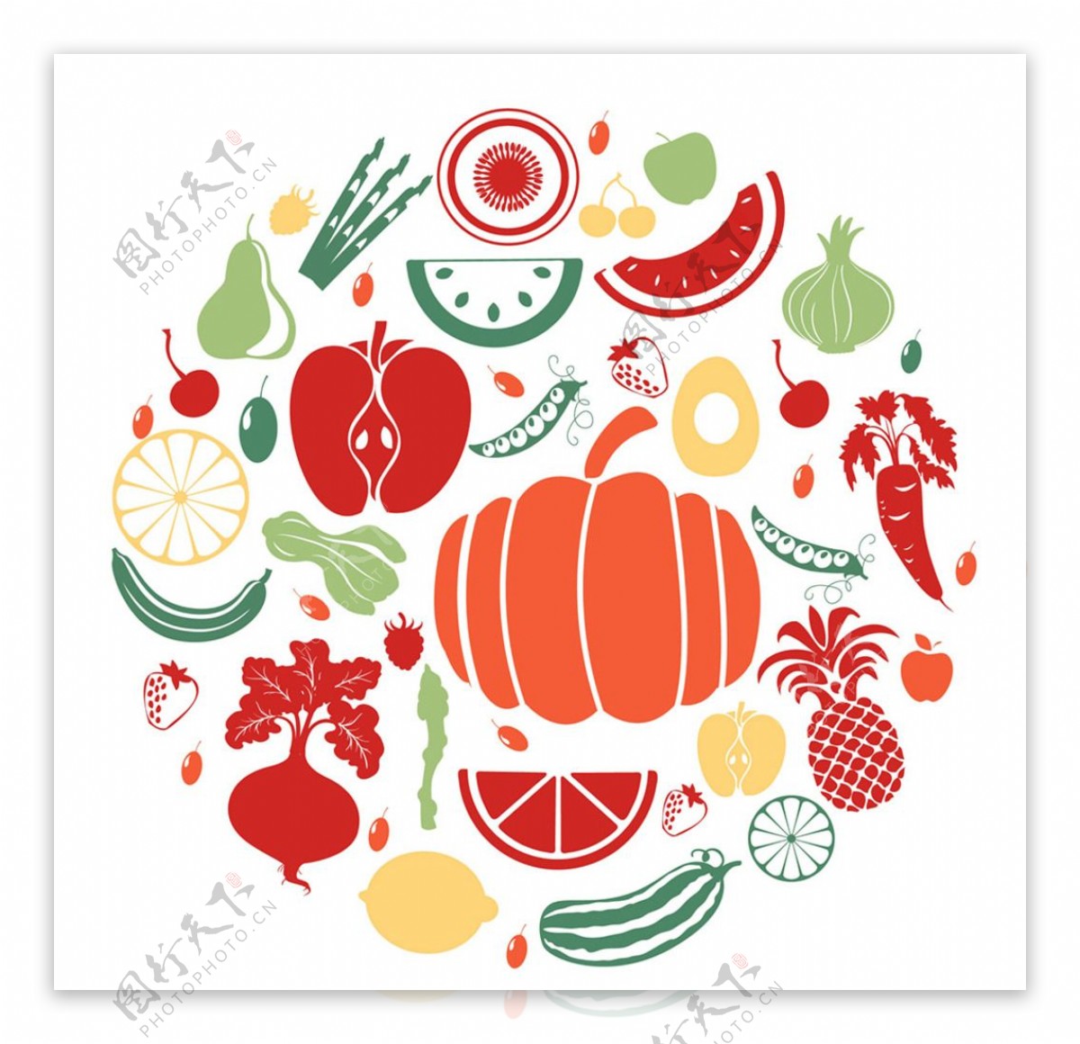 水果和蔬菜的图标图片