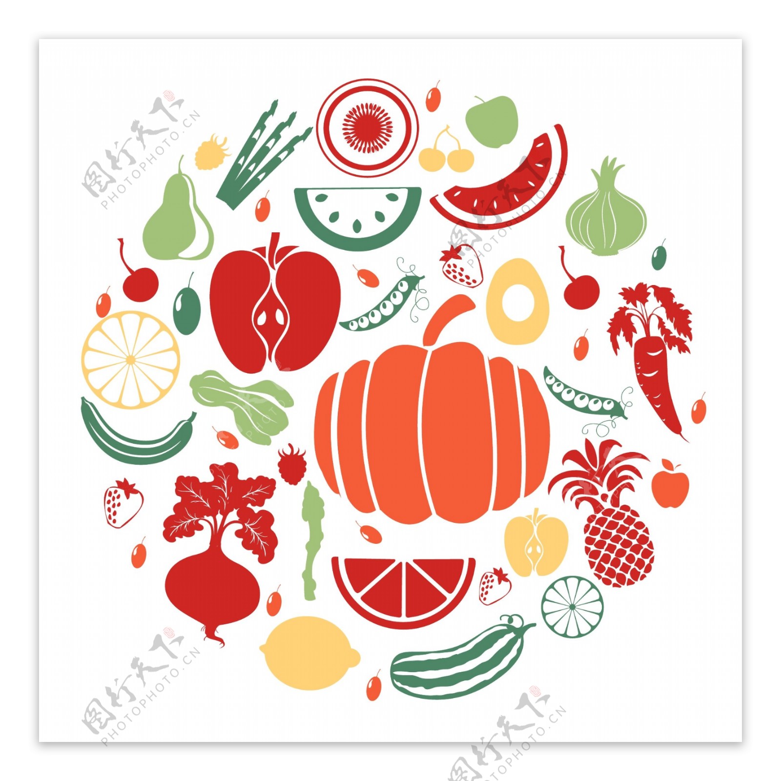 水果和蔬菜的图标图片