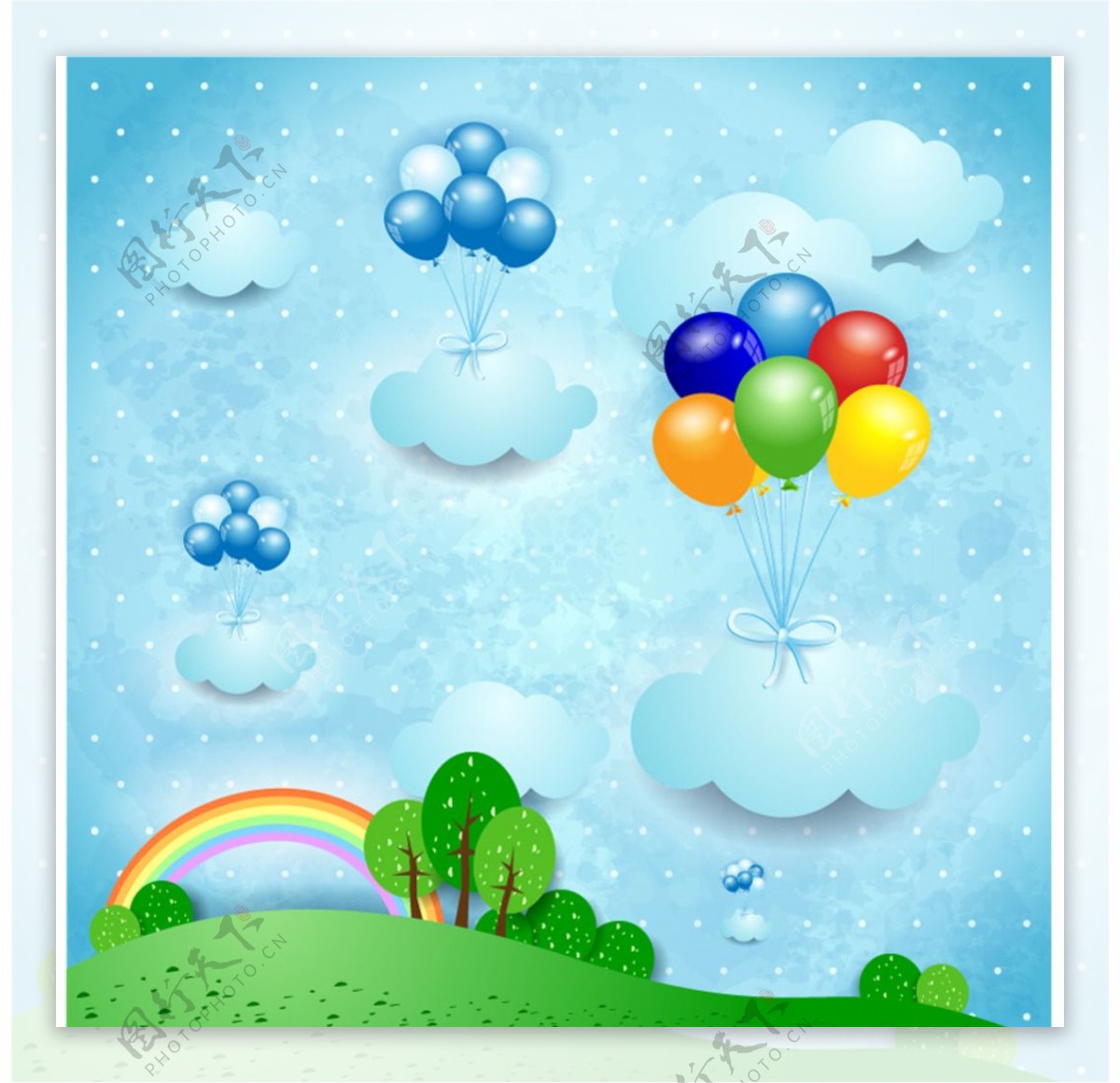 彩色气球插画图片
