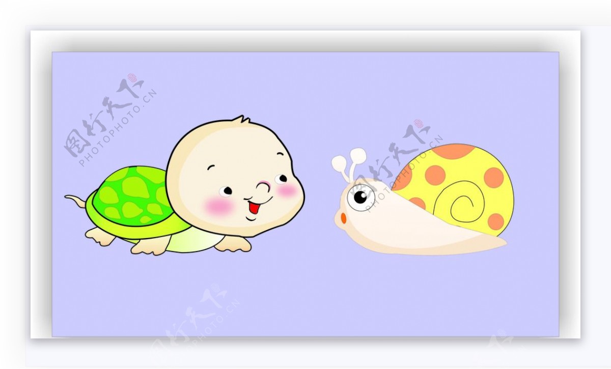 卡通乌龟和蜗牛图片