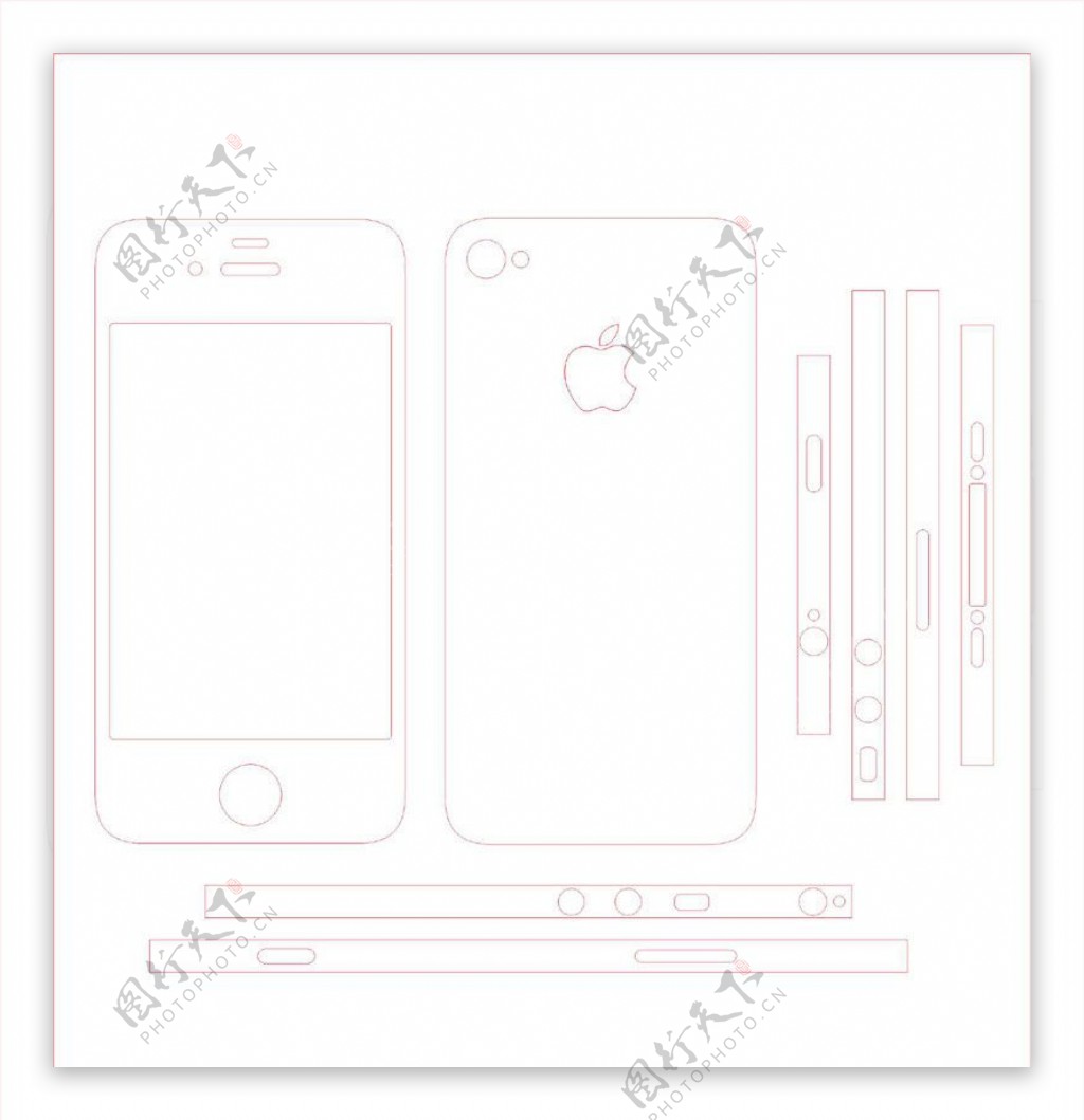 苹果iphone4s外观矢量图图片