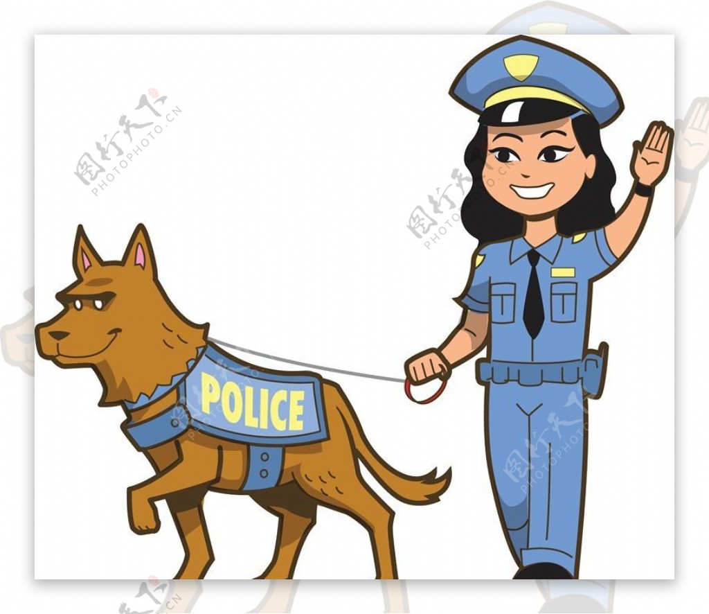 女警警犬警察图片