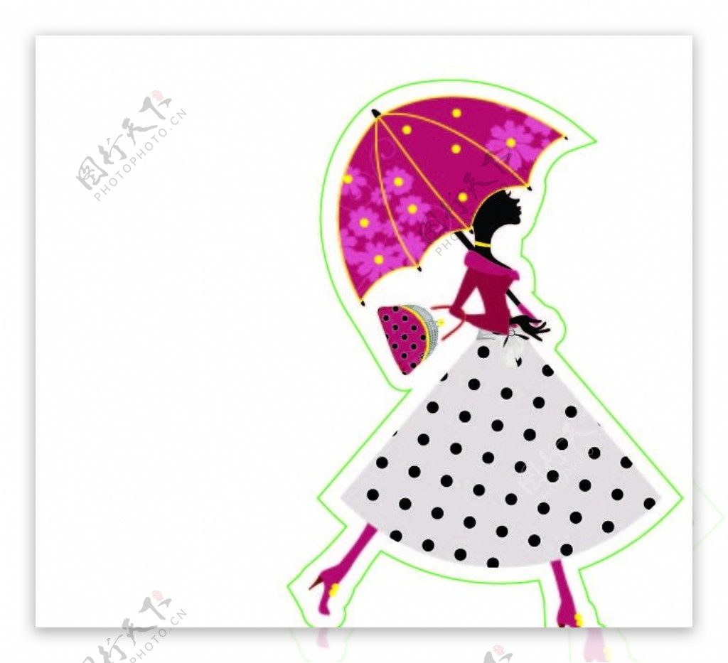撑伞的时尚女性图片