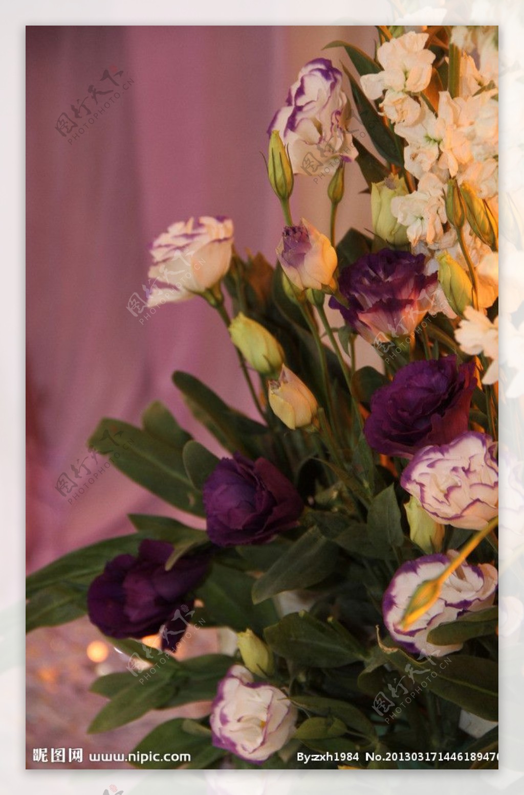 紫色玫瑰花花艺图片