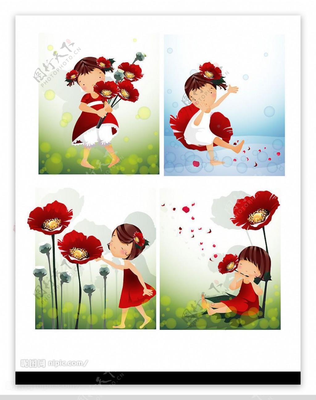 女孩红色花朵主图片