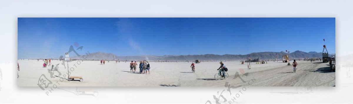 诺北干湖底火人艺术节又名燃烧的男人节BurningMan全景图片