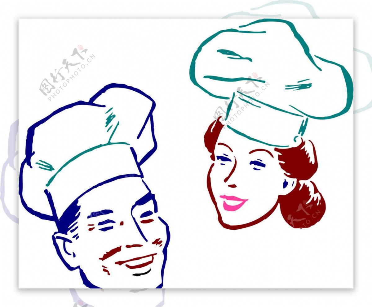 男女厨师头像图片