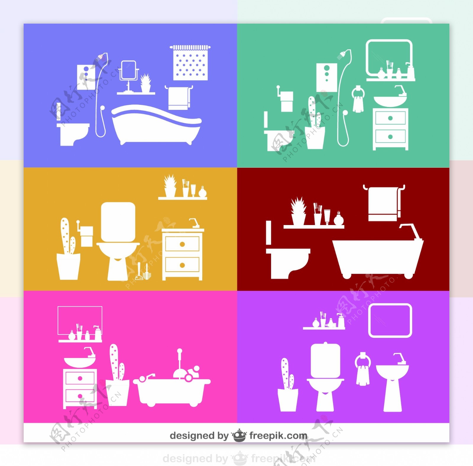彩色浴室背景图片