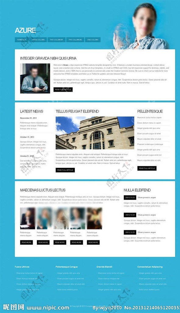 蓝色商务网站图片