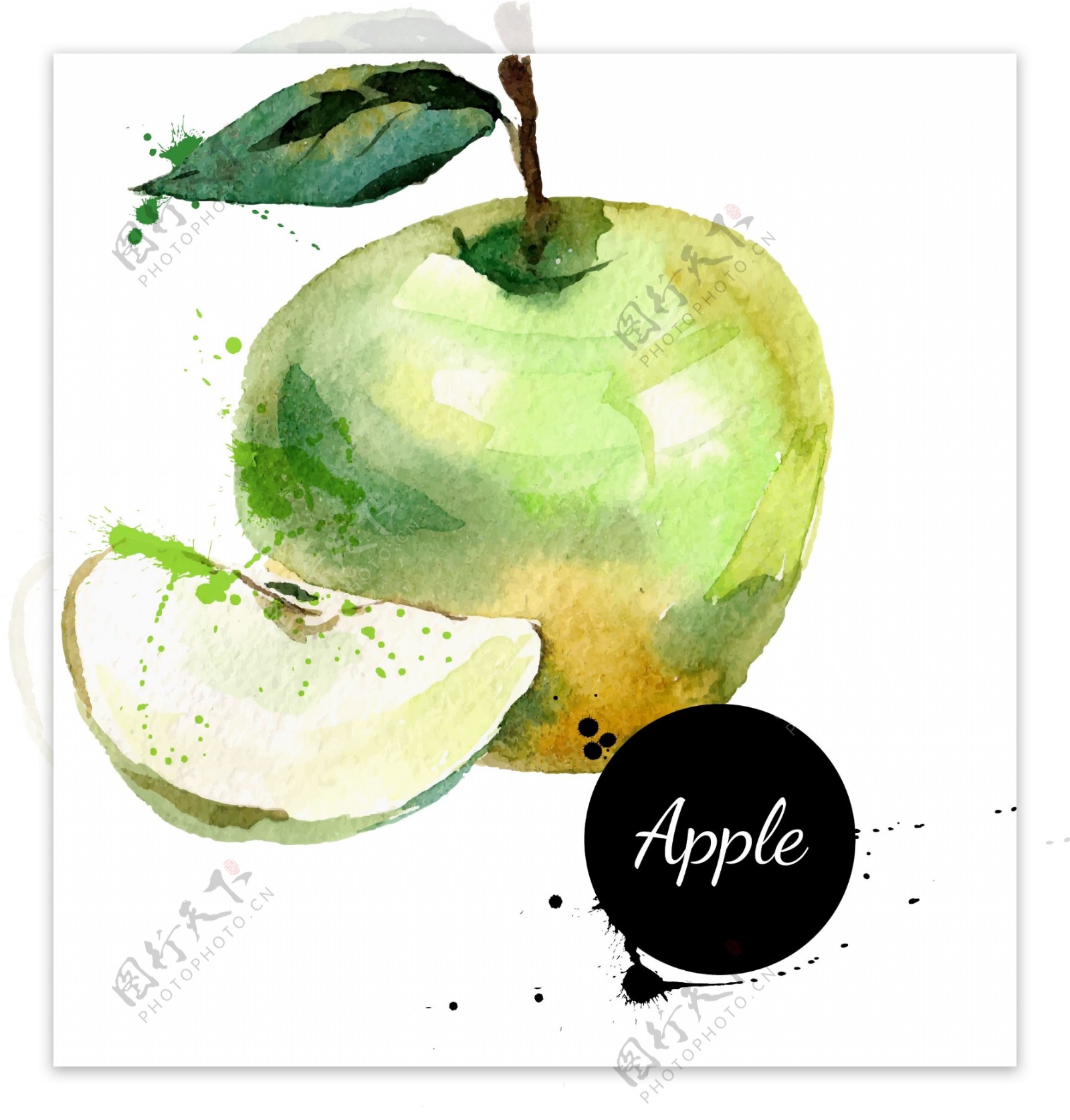 水彩水果苹果图片