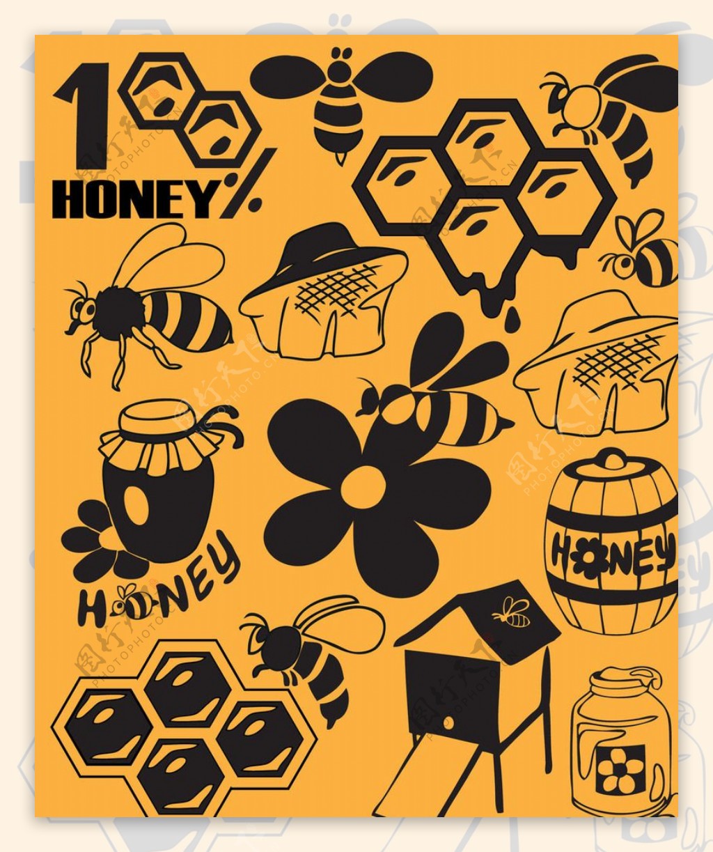 蜂蜜蜂蜜设计图片