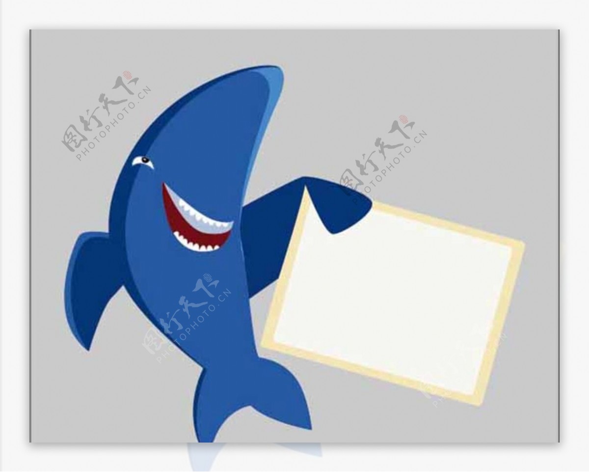 可爱鲨鱼卡通小卡片图片