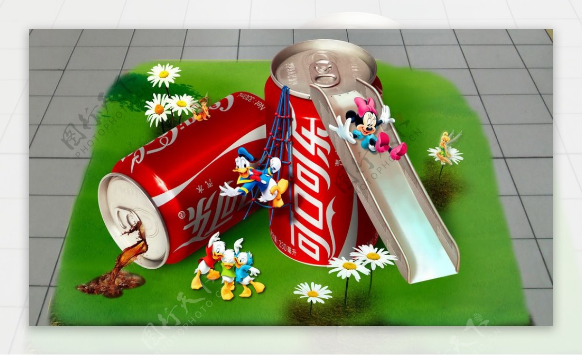 3D画可口可乐图片