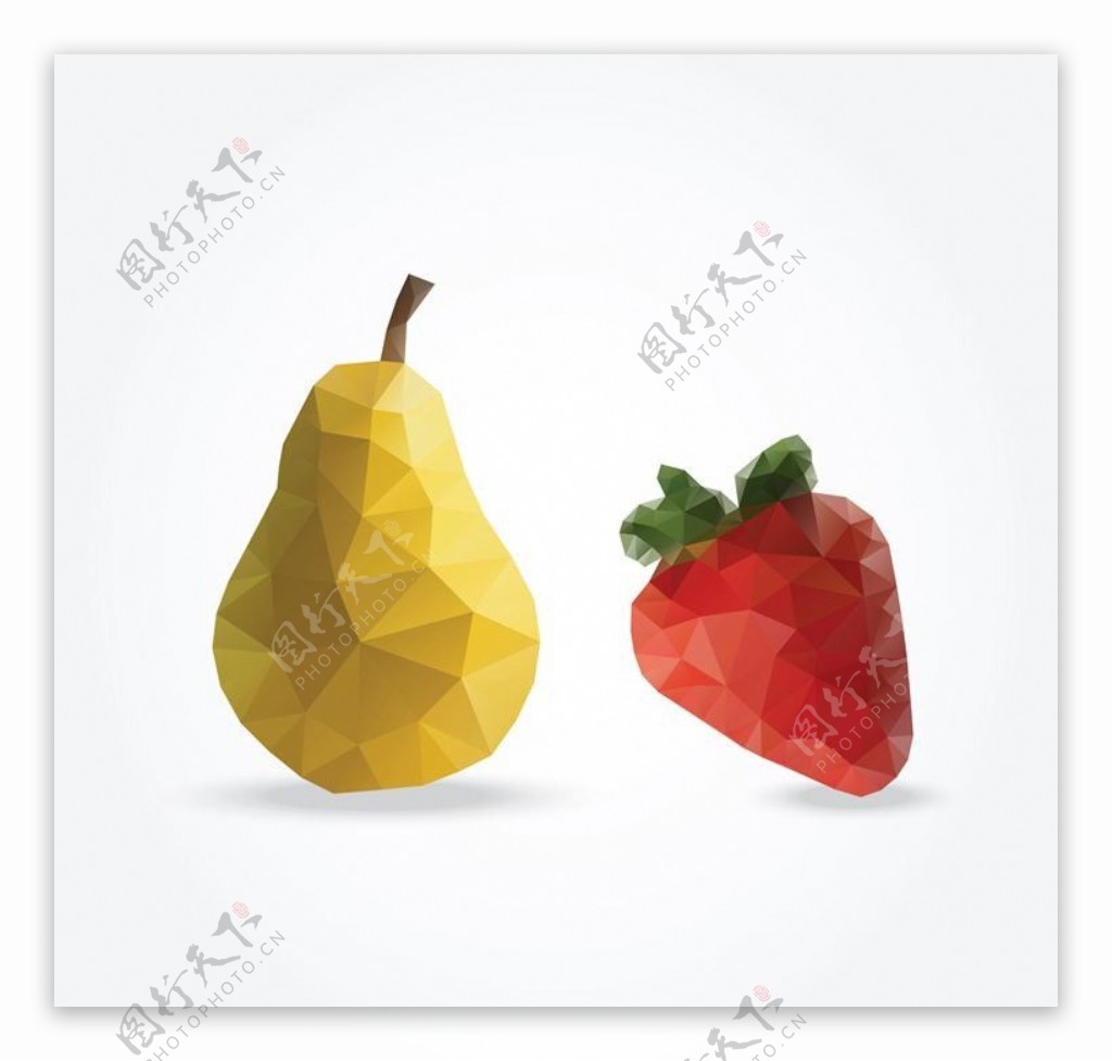 鸭梨草莓水果设计图片
