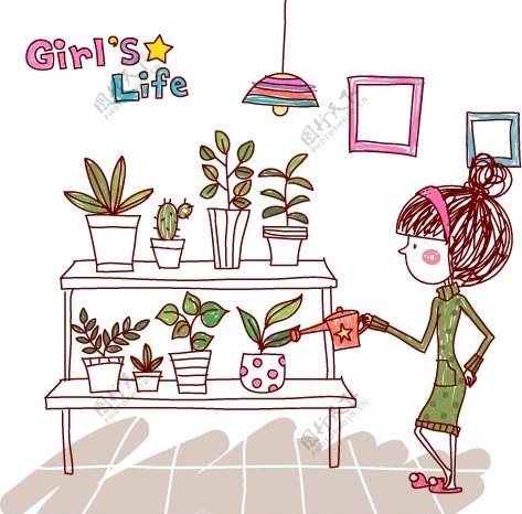 女生的生活GirlsLife浇花图片