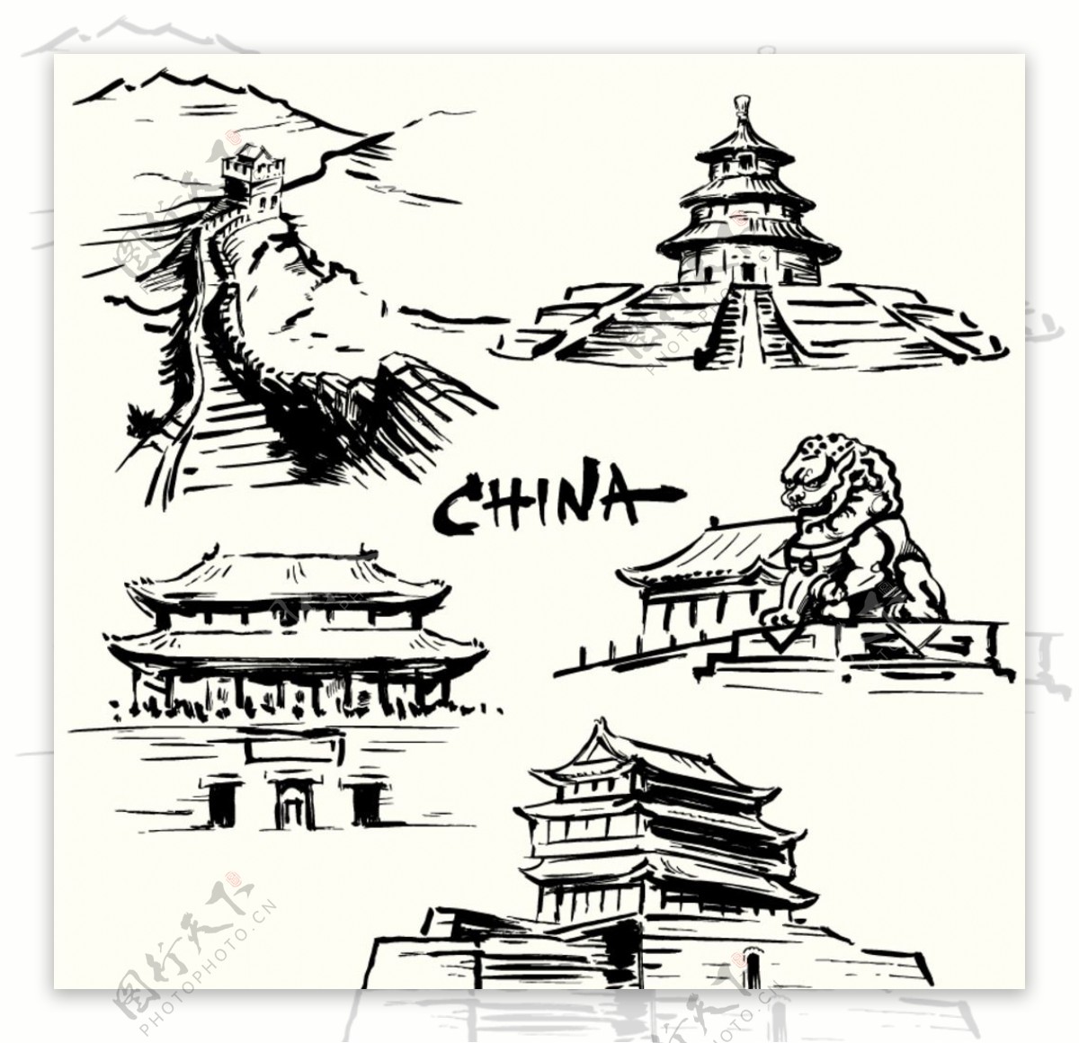 中国著名建筑素材图片