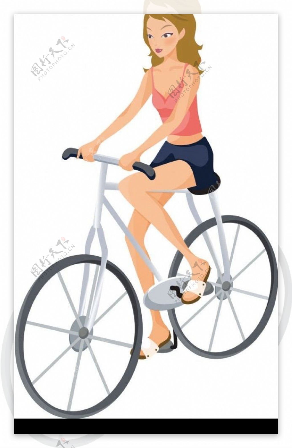 骑自行车美女图片