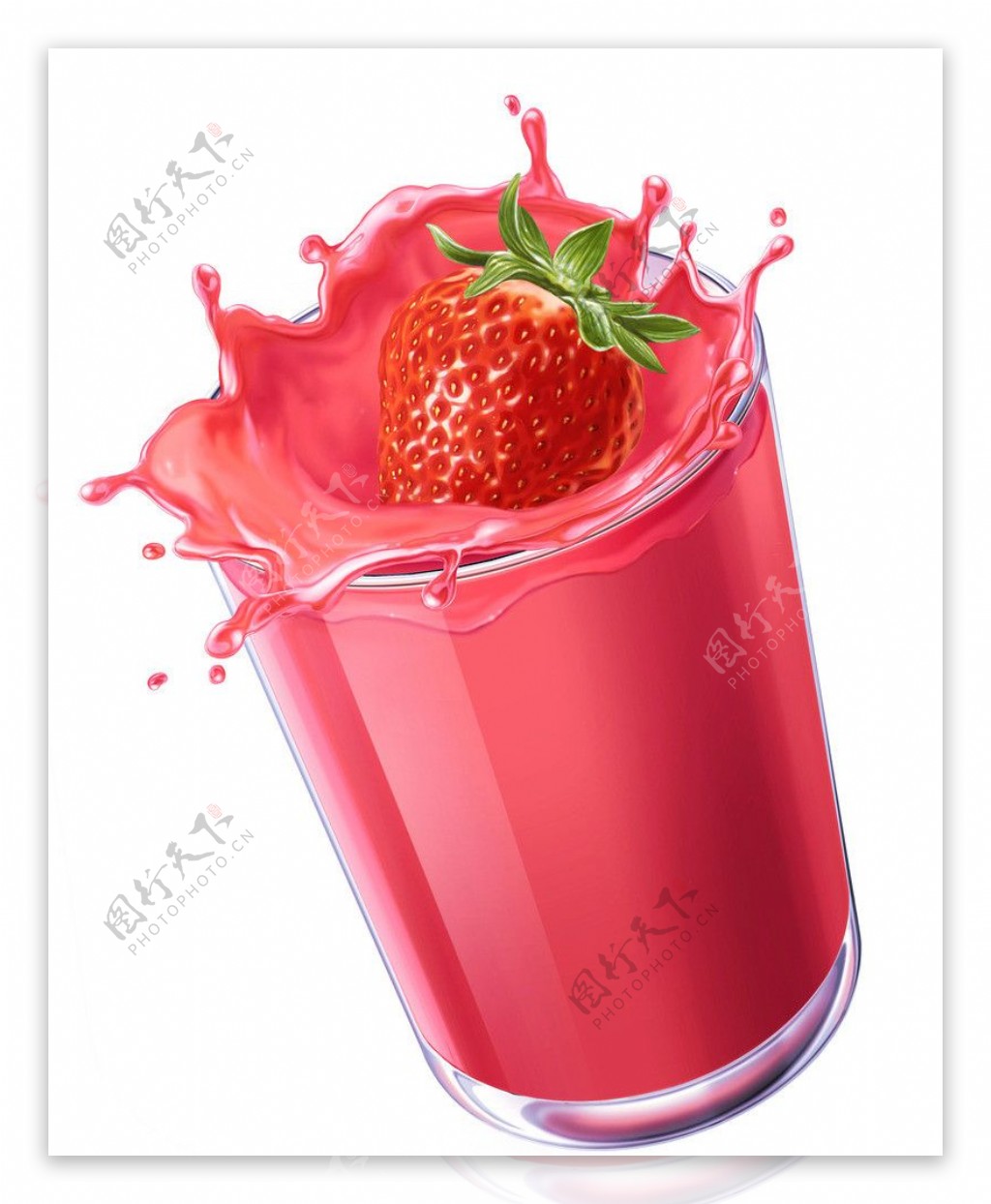 杯中草莓图片