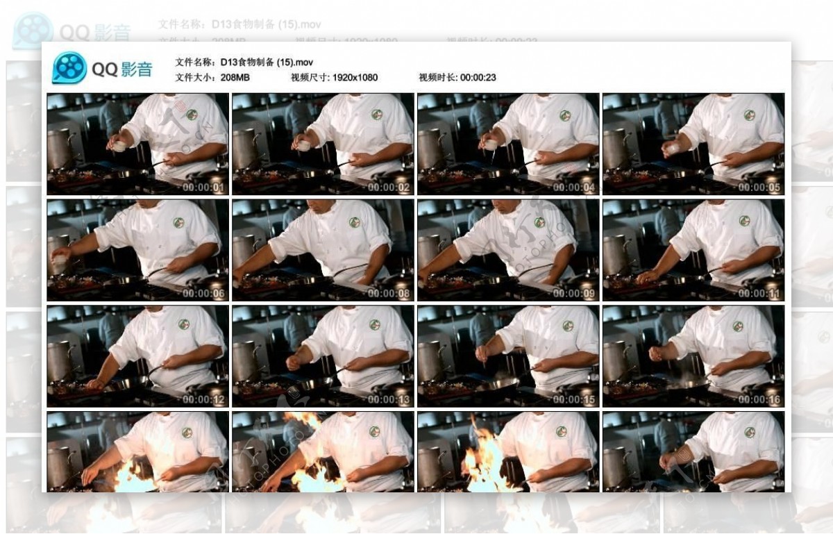 厨师做饭烧菜高清实拍视频素材