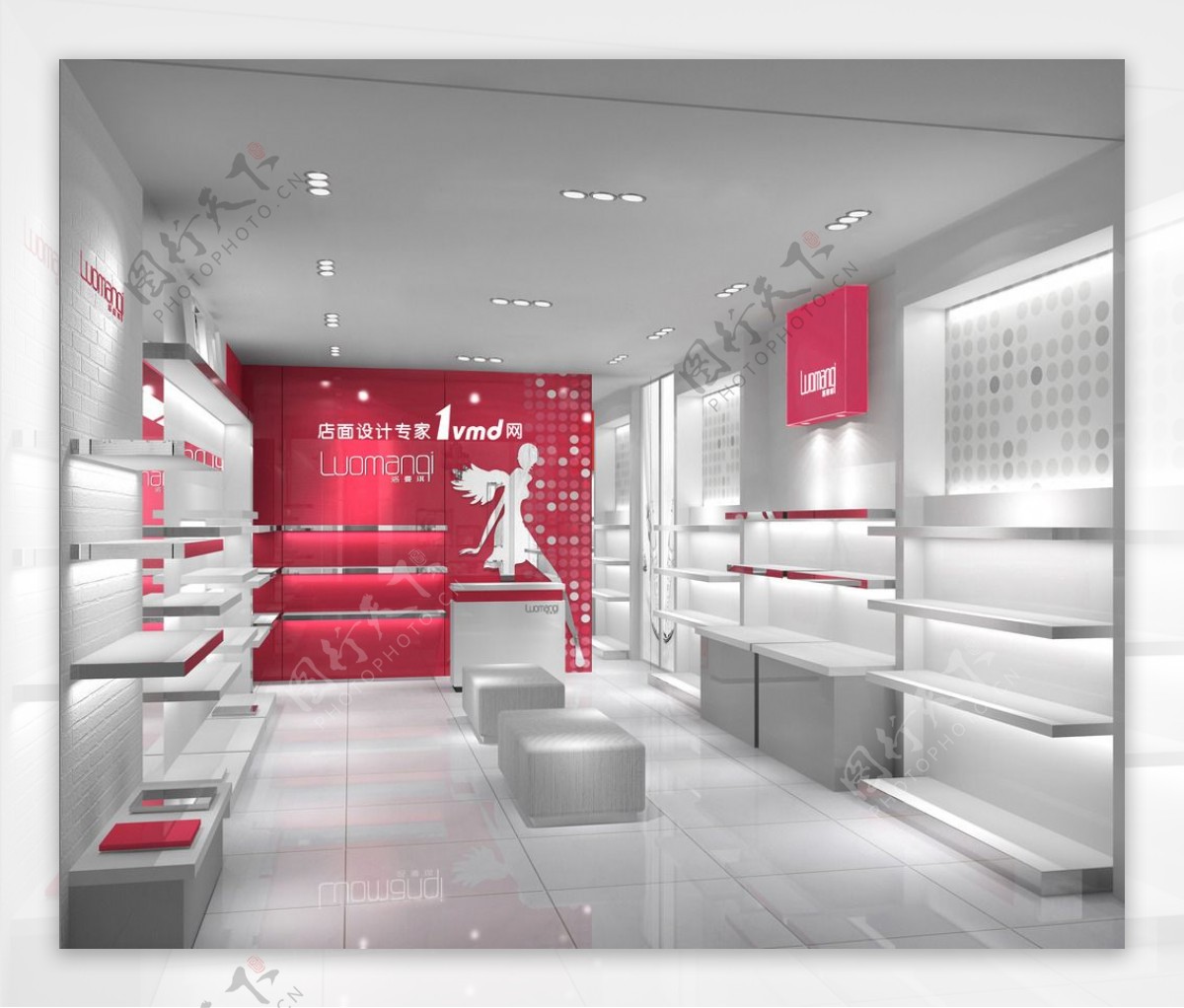 诺曼奇女鞋品牌店装修设计效果图片