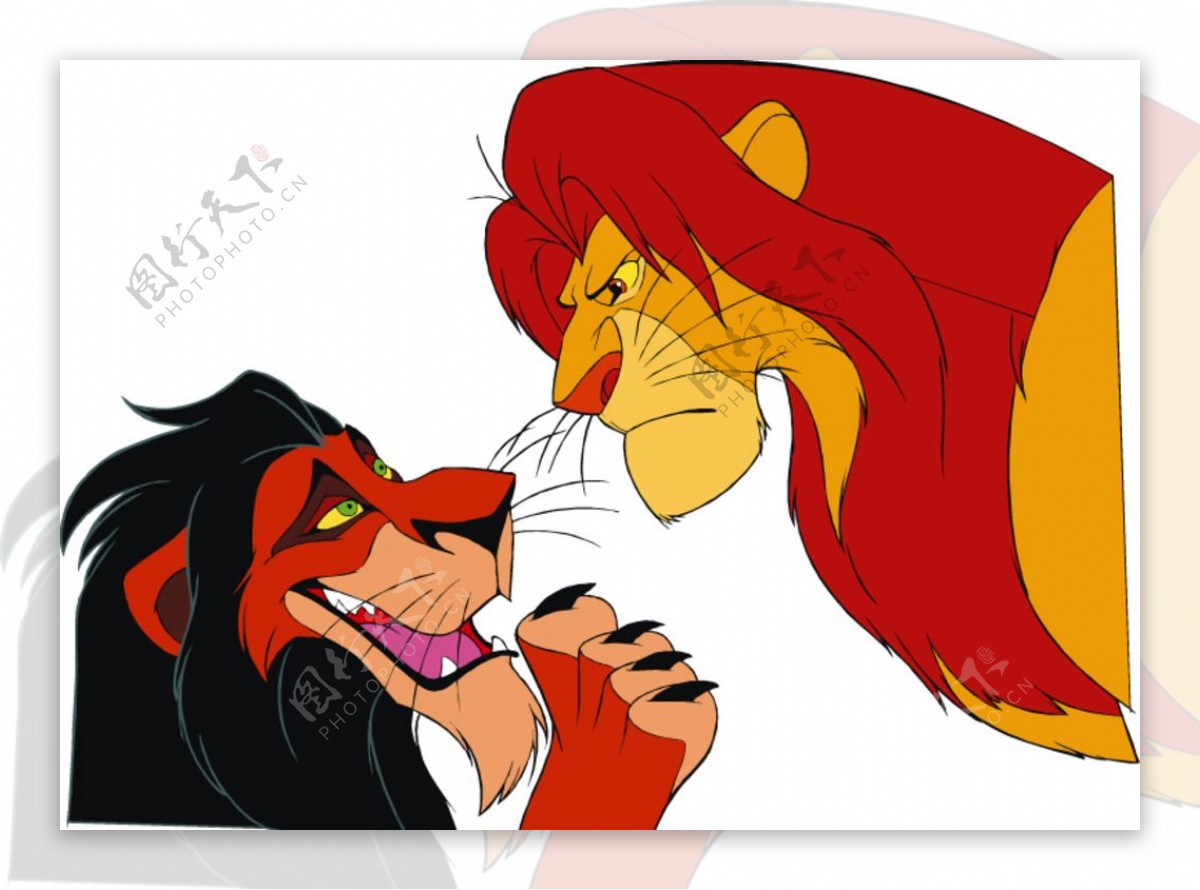 狮子王和刀疤狮子卡通图片