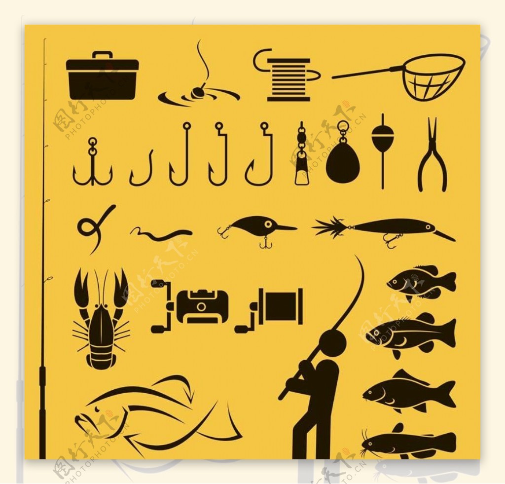 钓鱼设计钓鱼图标图片