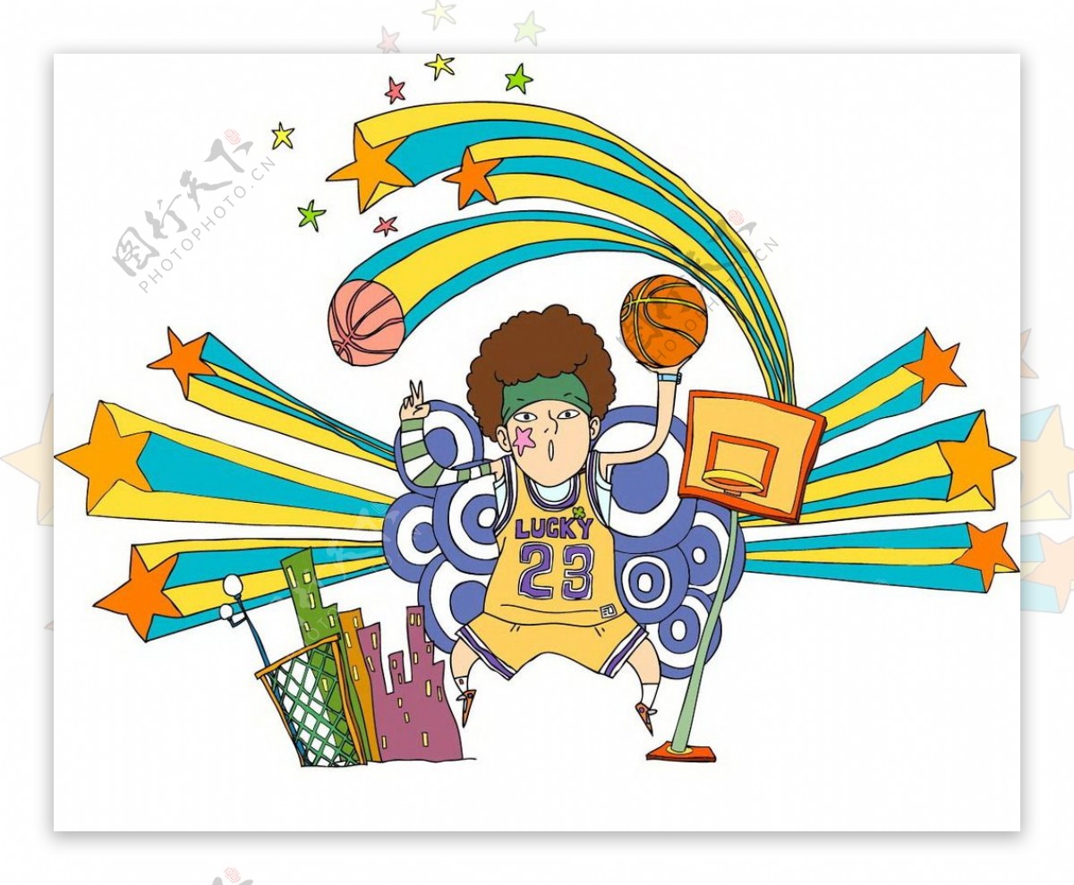 潮流卡通人物篮球明星图片