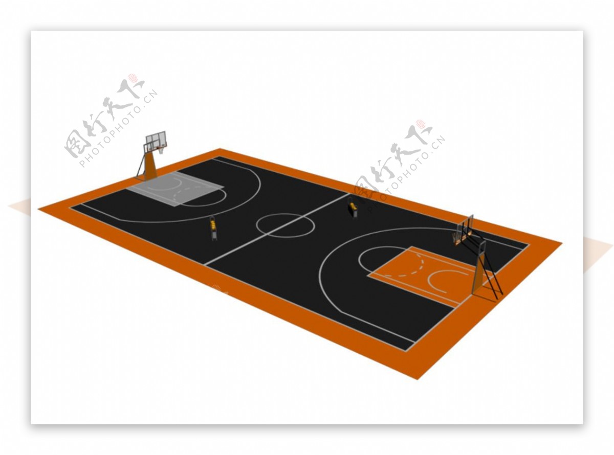 篮球场3D模型图片