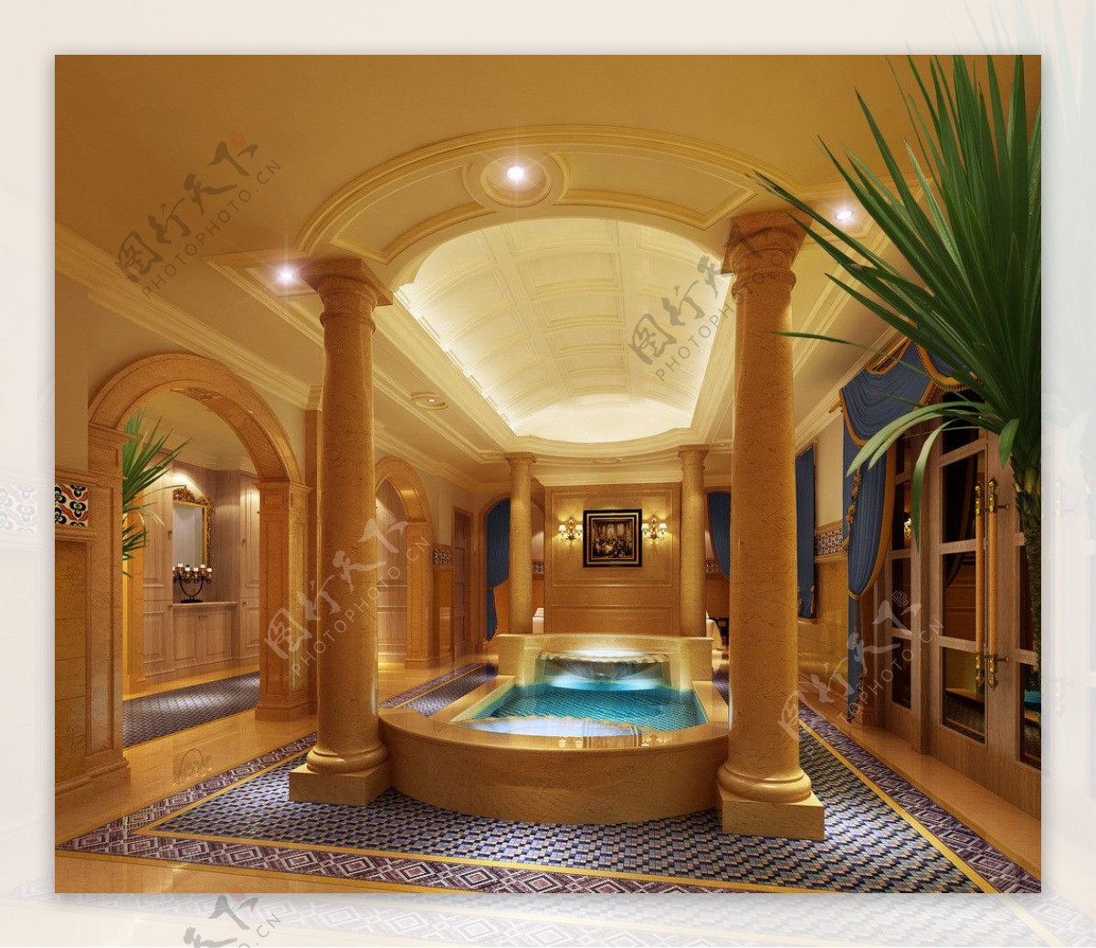 室内沐浴池设计效果图图片