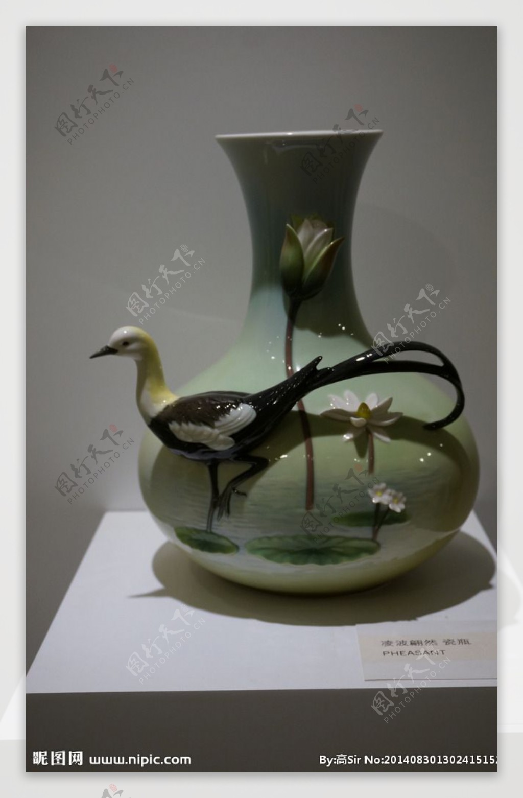 瓷瓶水鸟图片