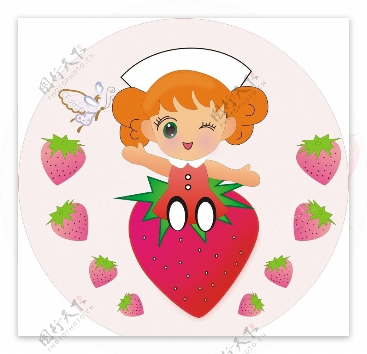 草莓小女孩图片