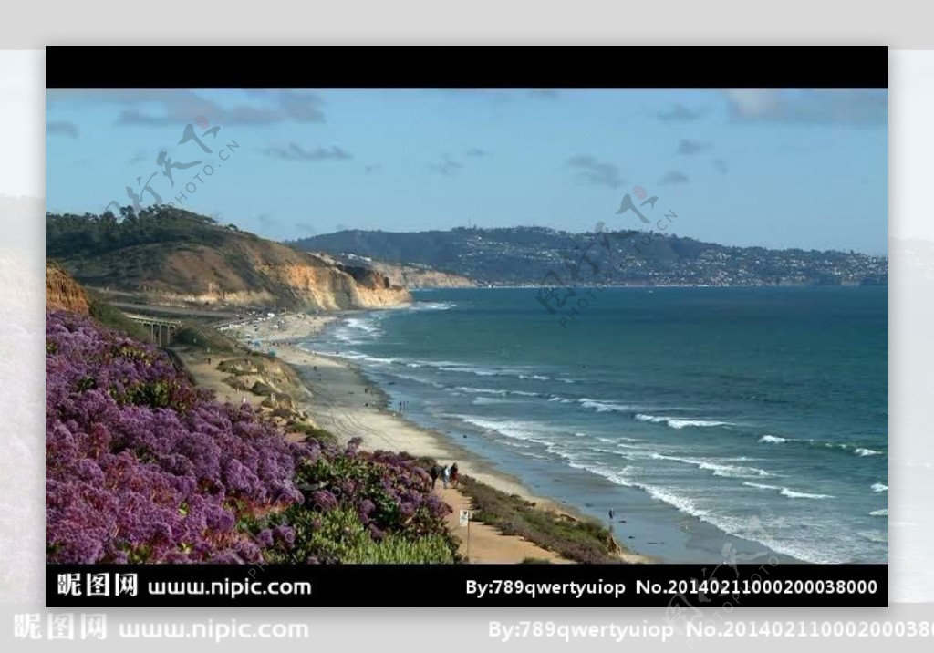 美丽海岸风景画视频