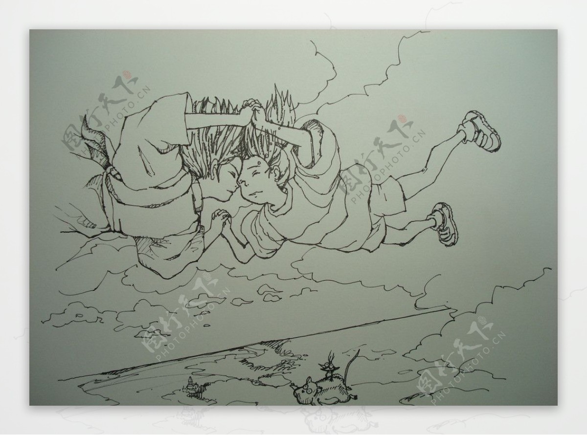 宫崎骏动漫手绘图片