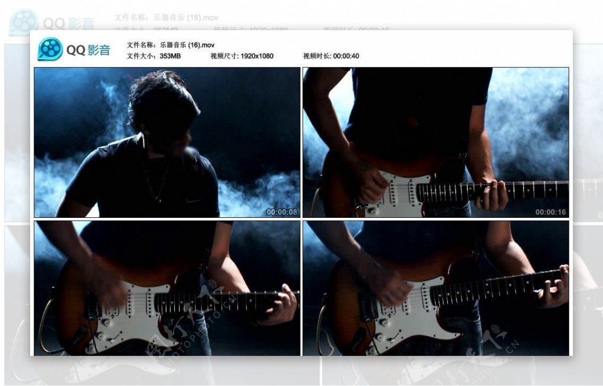摇滚吉他手高清实拍视频素材