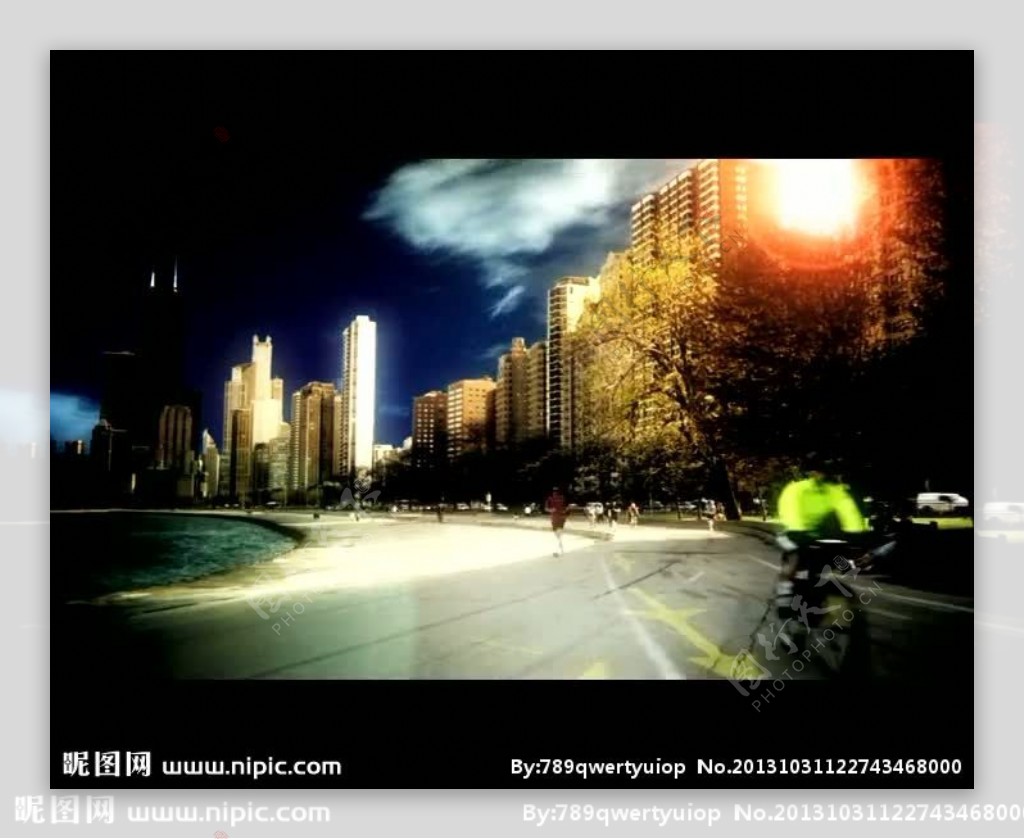 动态城市马路夜景视频