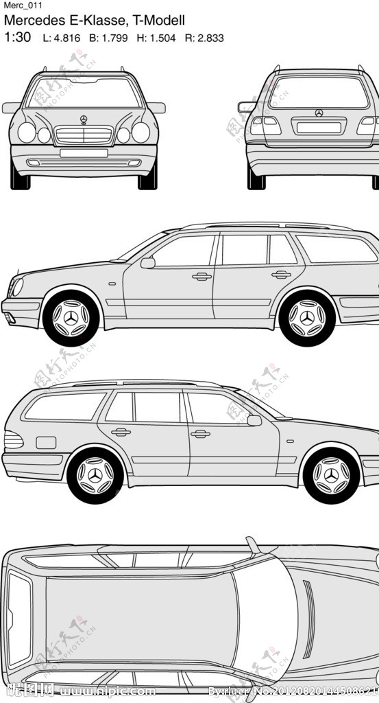 奔驰汽车线框图图片