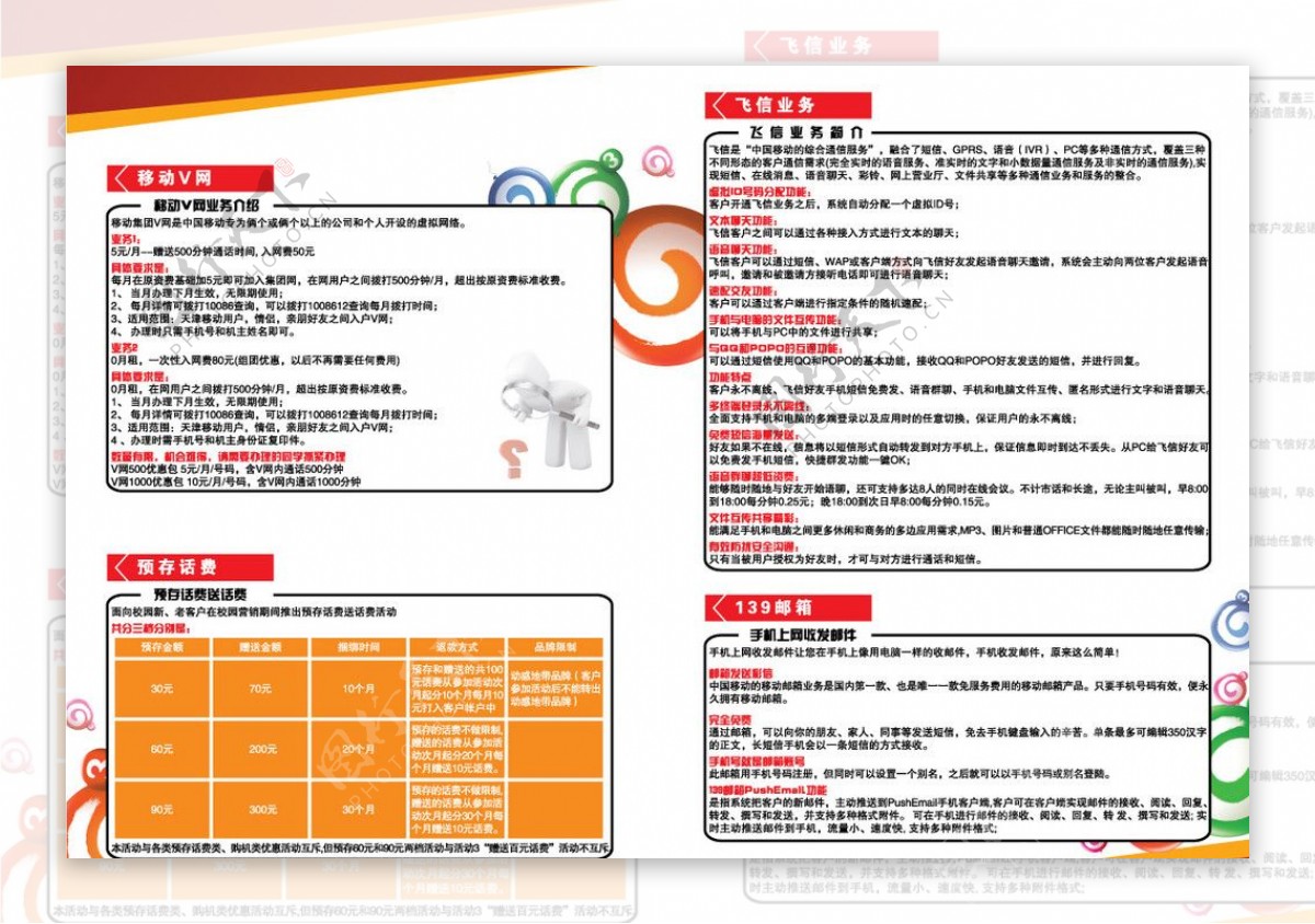 中国移动业务A4彩页方案2背版图片