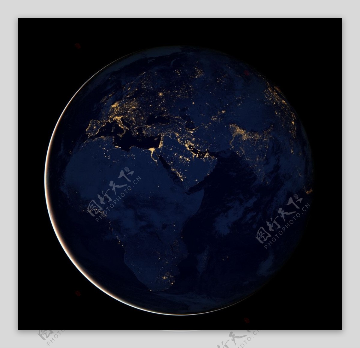 卫星实拍夜晚地球图片