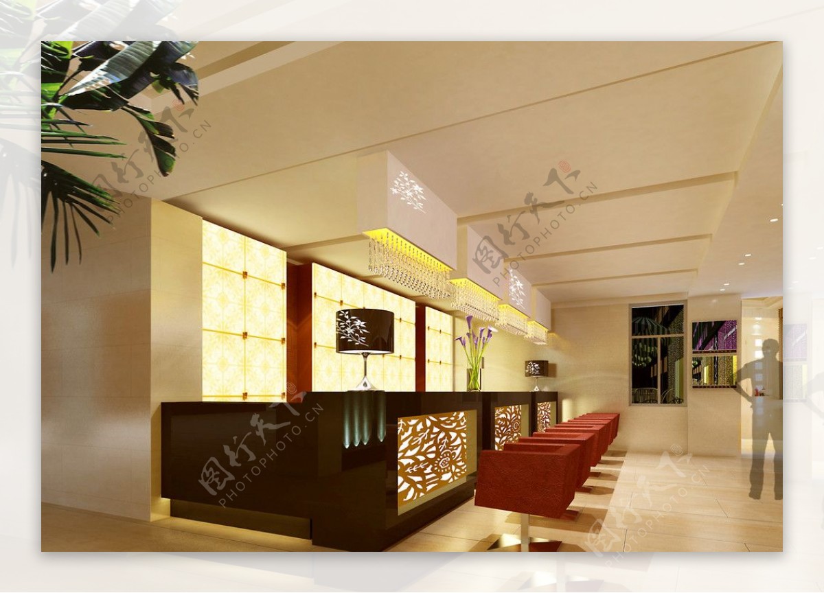 酒店前台设计图__室内设计_环境设计_设计图库_昵图网nipic.com