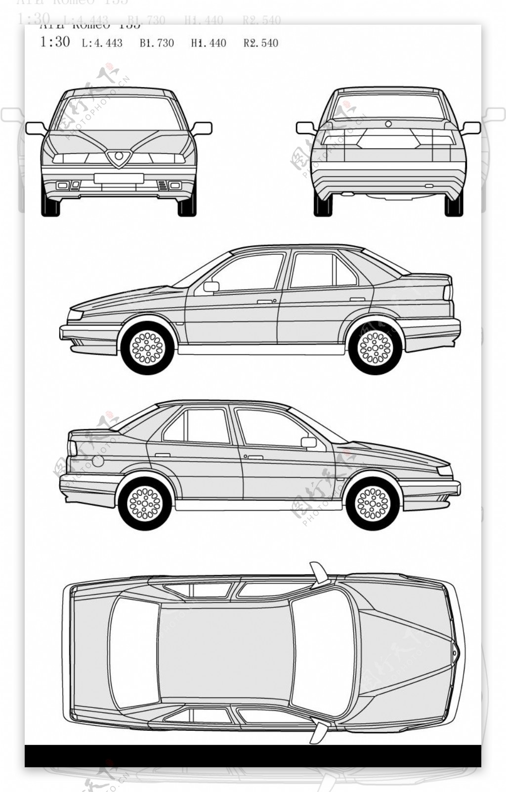 Alfa車系例矢量圖图片