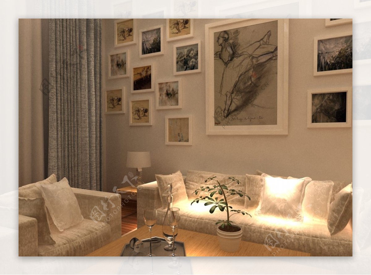 3DMax客厅渲染效果图图片