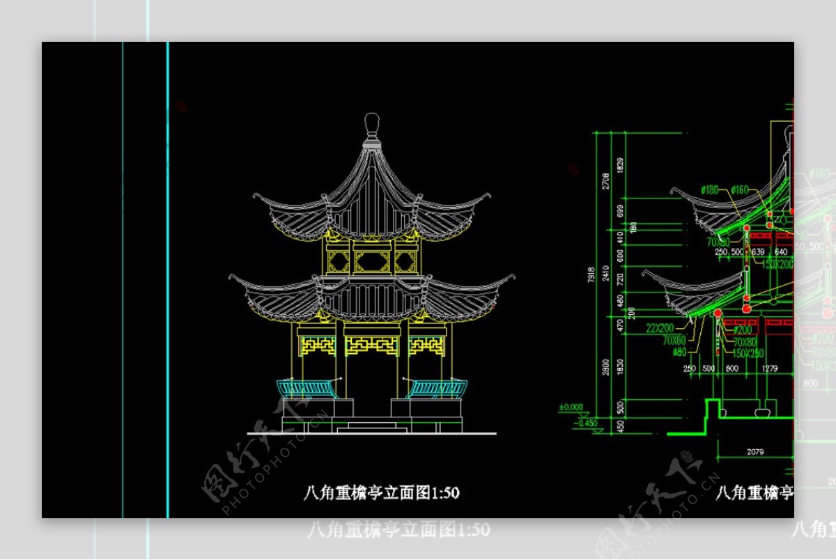 南方八角亭图片