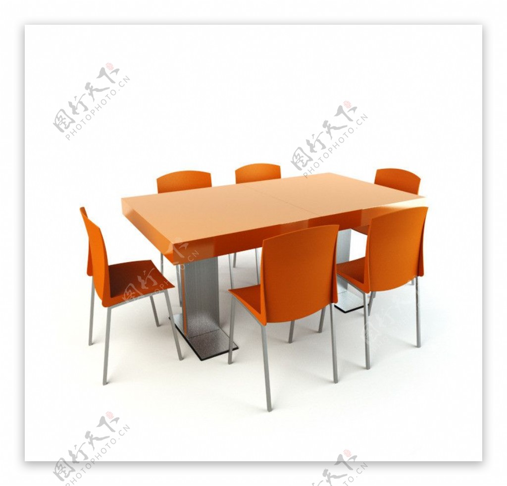 椅子餐桌室内模型图片