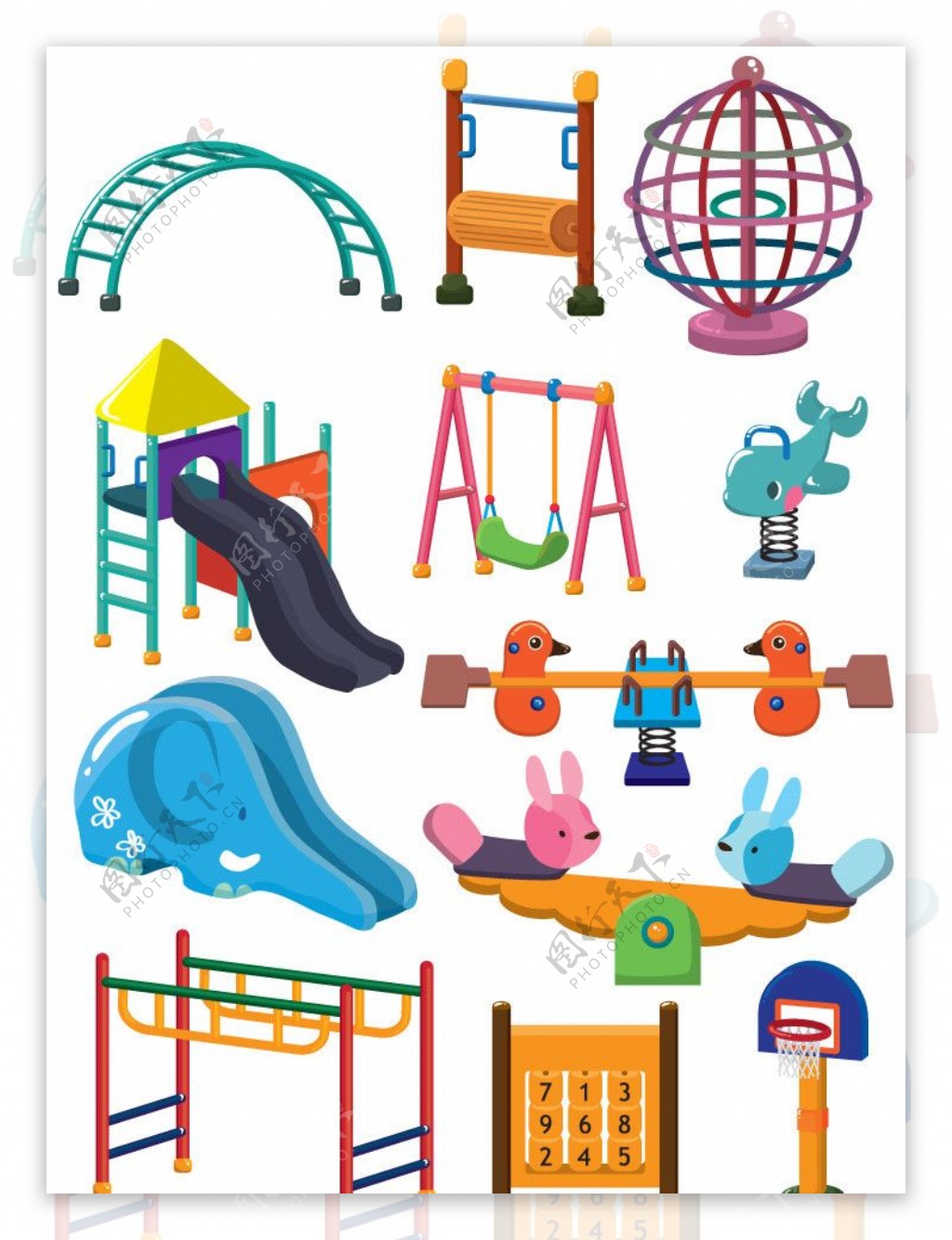 儿童乐园道具图标图片