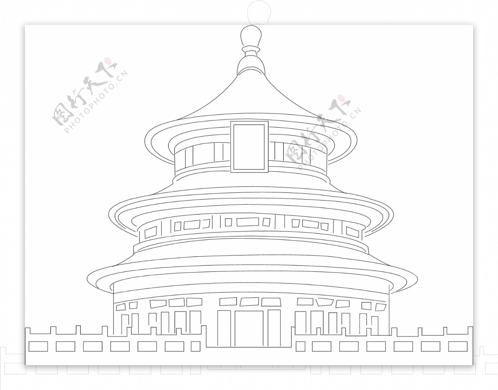 北京天坛线图图片