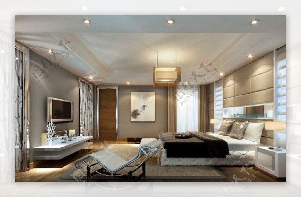 现代卧室模型图片